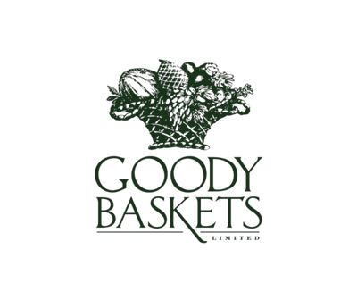 Logo of Goody Baskets Limited featuring a basket with a flower on a white background