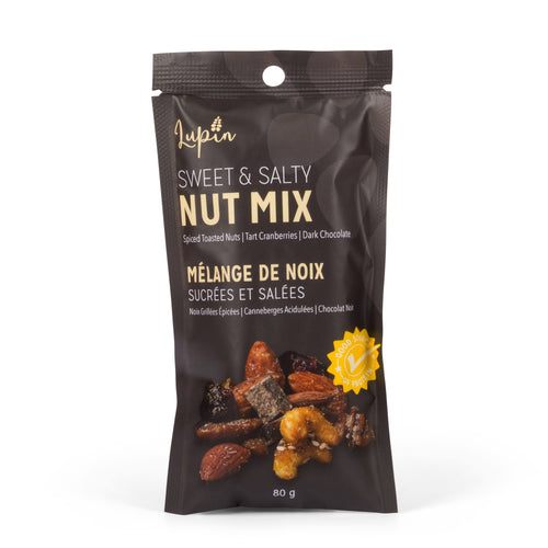 Lupin Sweet & Salty Nut Mix packaging on a white background