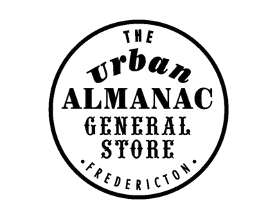 Circular logo for 'The Urban Almanac General Store Fredericton' on a white background